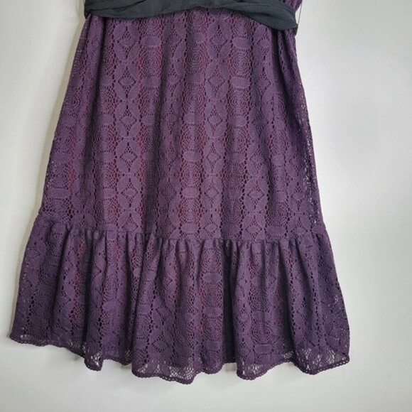 Free People Women's Lace Cowl Neck Mini Dress  Purple sz 8 - Picture 4 of 10